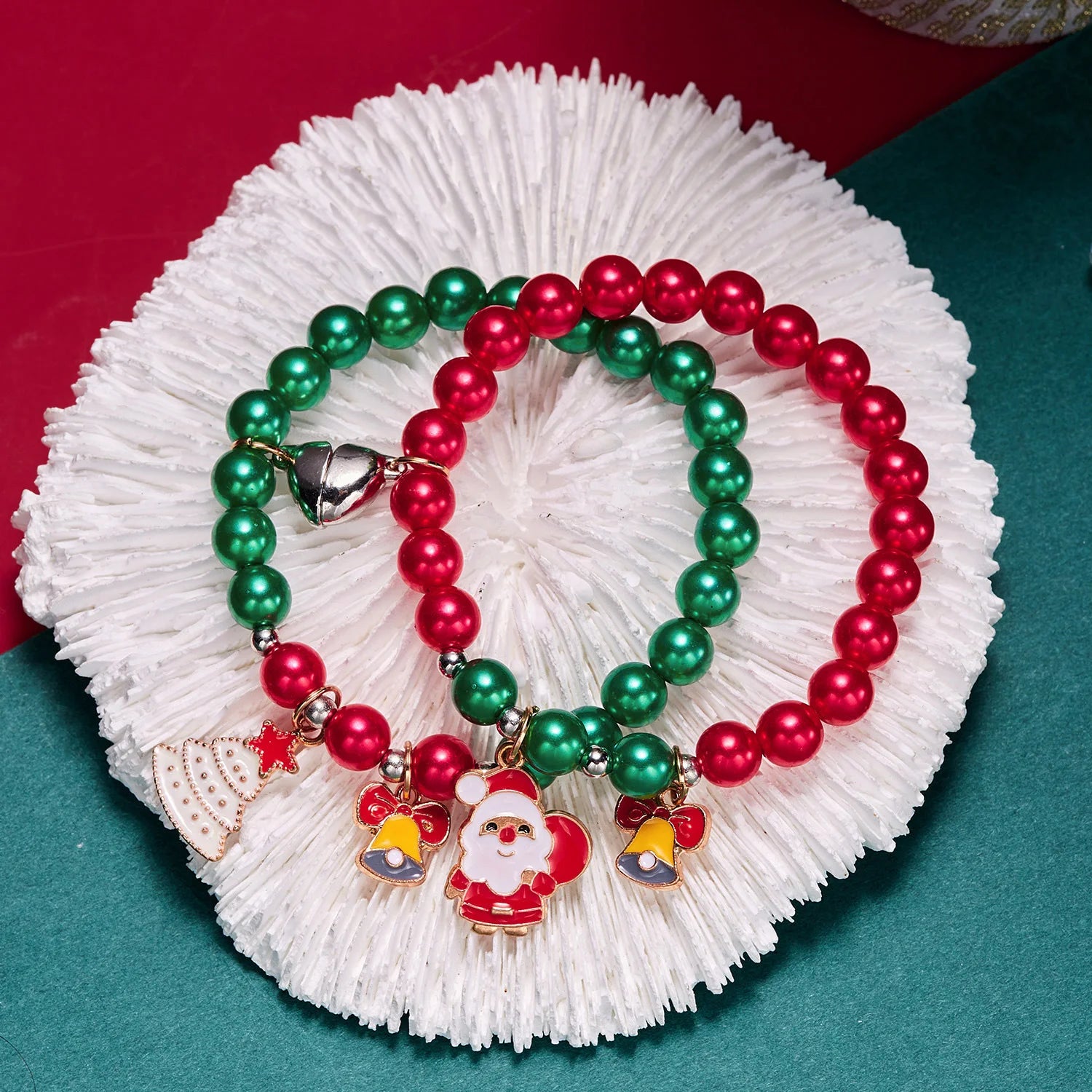 Dospita Merry Christmas bead Bracelet Santa Claus Snowman Elk Xmas Tree Pendant Bracelets for Women New Year Party Jewelry Gifts