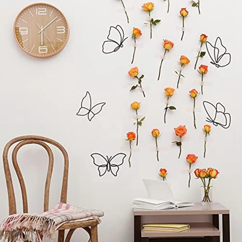 Dospita  -  6PCS Metal Butterfly Wall Hanging Decor, Decorations Decals Art For Indoor Outdoor Wedding Birthday Party, 6 Styles