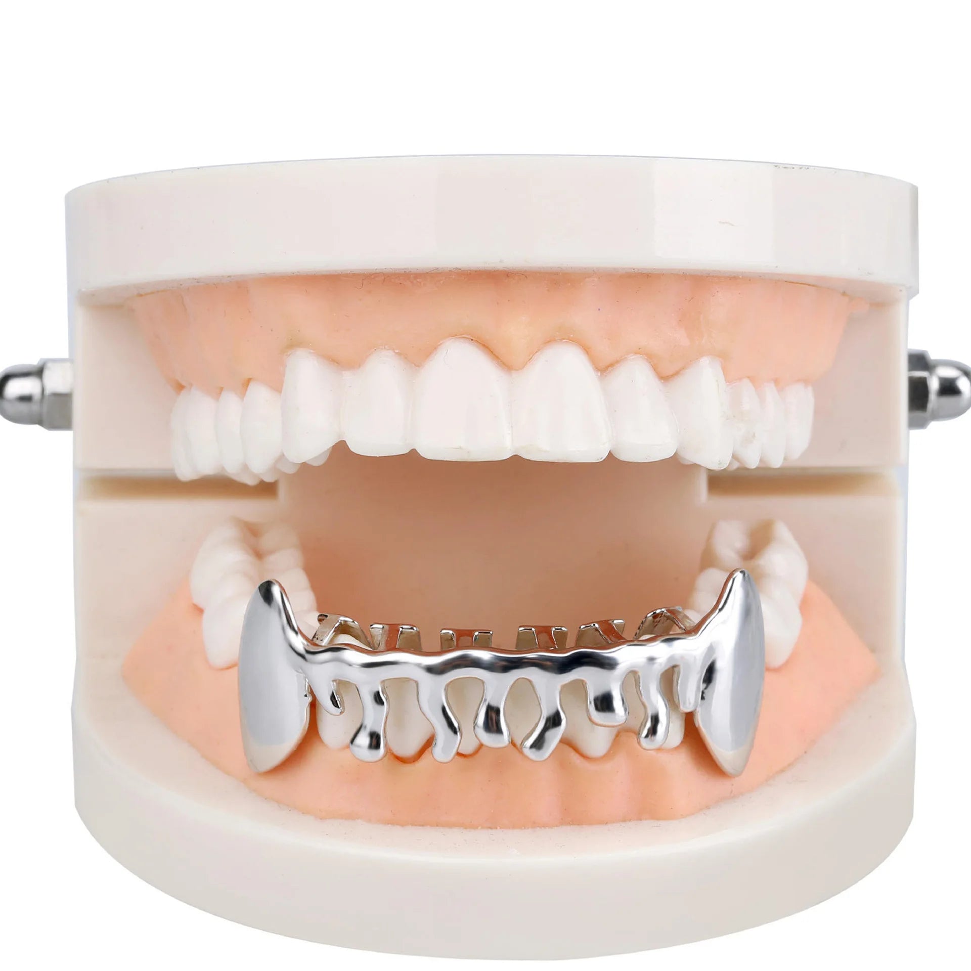 Dospita Fit Light Yellow Gold Color Plated Hip Hop Teeth Drip Grillz Caps Lower Bottom Grill Silver Color Grills