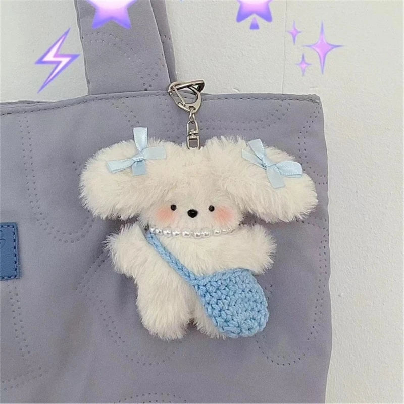 Dospita  -  Delicate Bowknot Dog Keychain Ornament Unique Dog Keyring Accessory Keychain Pendant Decoration for Fashion Enthusiasts