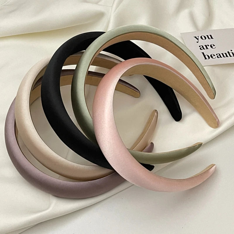 Dospita  -  Hairbands for Girls Fashion Satin Silk Hair Bands for Women Hair Accessories Sponge Headband High Quality Hair Accessories