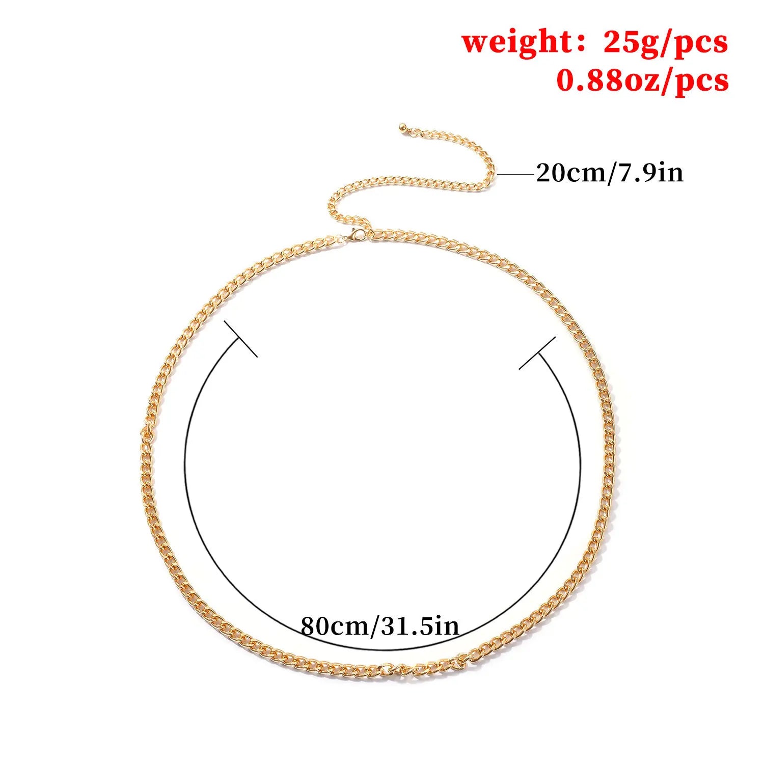 Dospita New Punk Exaggerated Metal Chain Body Chain Ladies Sexy Retro Single Layer Alloy Waist Chain