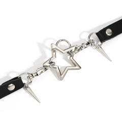 Dospita  -  Gothic Rivets Pentagram Star Choker Necklace for Women Y2K Punk Black Belt Leather Necklaces Vintage Cool Jewelry Gifts