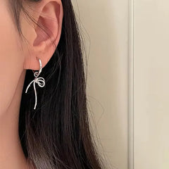 Dospita Bow Drop Earrings for Women Girls Korean Style Bowknot Ear Studs Earrings Aesthetic Wedding Y2K Jewelry