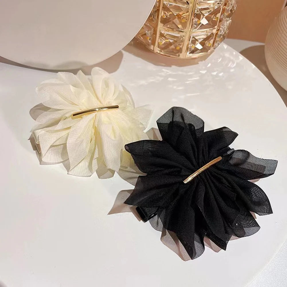 Dospita Chiffon Hairpin Sweet Barrette Hair Accessories Flower Spring Clip Hairgrips Ribbon Hair Clip Bow Hair Clip