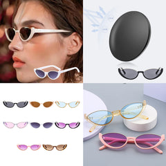 Dospita Fashion Small Half-frame Sunglasses UV400 Sun Protection Eyewear Cat Eye Driving Goggle Decorate The Face Shape Sunglasses Women