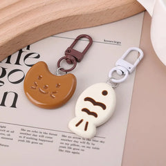 Dospita  -  Cute Little Cat Keychain Creative Fish Cat Resin Cartoon Doll Pendent Fashion Bag Accessories for Kids Couple Gift Car Keyring