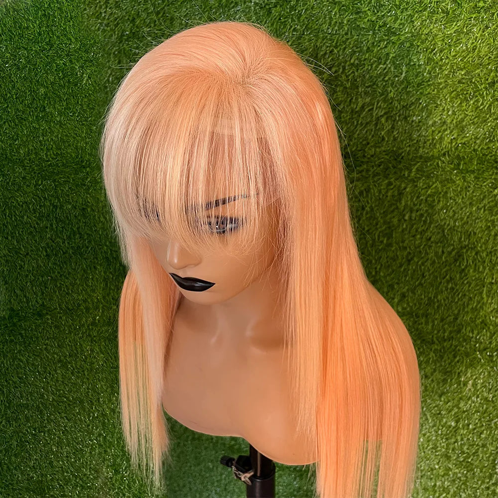 Dospita Pink 13x4 T Part Lace Frontal Wig Straight 13x6 Transparent Lace Front Wig  For Women 613 Colored 250 Density Human Hair Wigs