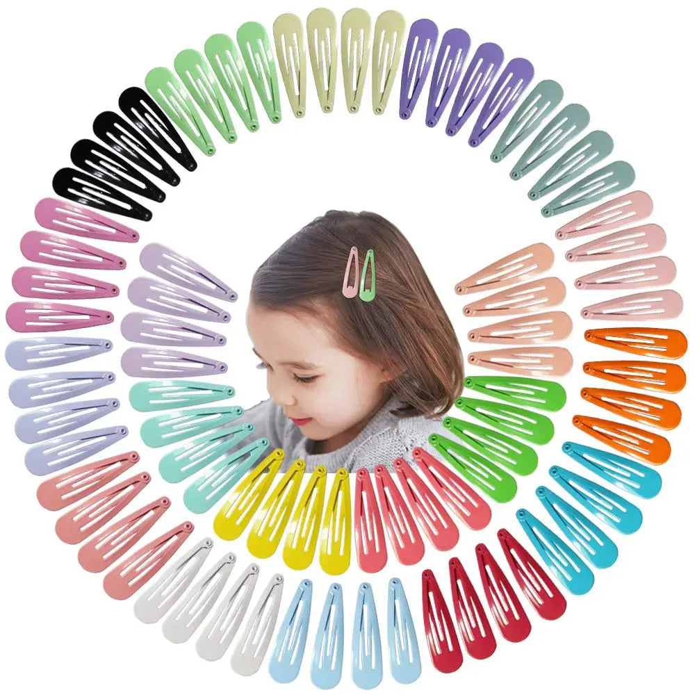 Dospita  -  10/40Pcs Colorful Hair Clips For Women Girls Fashion Solid Kids Hair Accessories Snap Metal Barrettes Hairpins Clip Bobby Pin