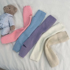 Dospita Y2K Leg Warmers Footstep Japanese Lolita Sock Cover Macaron Color Socks Knitted Foot Cover Women Socks Gothic Cuffs Ankle Warmer