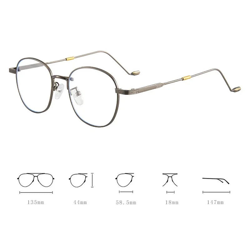 Dospita Retro Sweet Alloy Glasses Frame Women Ins No Makeup Plain Glasses Men Eyewear Cute Decorative Computer Glasses