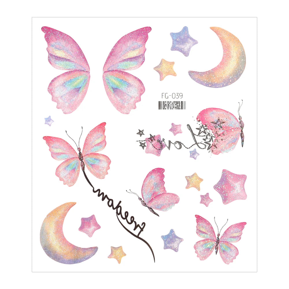 Dospita  -  3D Black Butterfly Temporary Tattoo Stickere Waterproof Colorful Butterfly Body Art Fake Tattoo Flash Tattoo Wrist Ankle Unisex