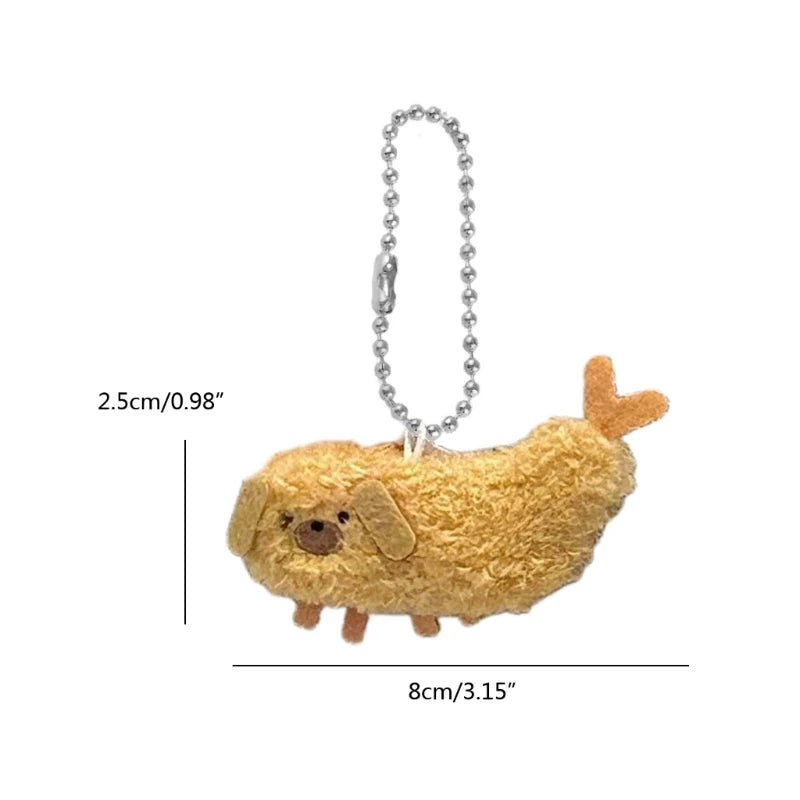 Dospita  -  Dog Fried Shrimp Puppy Backpack Pendant Keychain Birthday Gift for Boys Girl