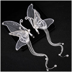 Dospita Butterfly Shape Women Hairpin Wedding Accessories Hair Ornaments Bridal Headdress Beads Hairpins Party Bride Headpiece