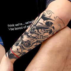 Dospita  -  1pc Descending Tiger Arm Waterproof Temporary Tattoo, Lasting 1-2 Weeks, Realistic Semi-Permanent Fake Tattoo