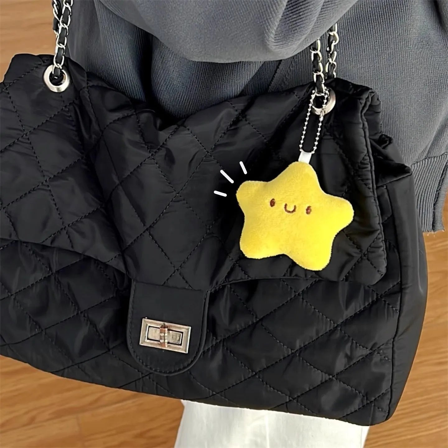 Dospita  -  1-3pcs Squeezing Little Star Doll Plush Pendant Yellow Plush Pendant Cute Keychain Squeaking Endorsement Bag Cute Doll Key Ring