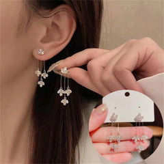 Dospita Earrings Jewelry Fashion Personality Zircon Earring Long Earrings Crystal Flower Tassel Cuffs Stud Earrings