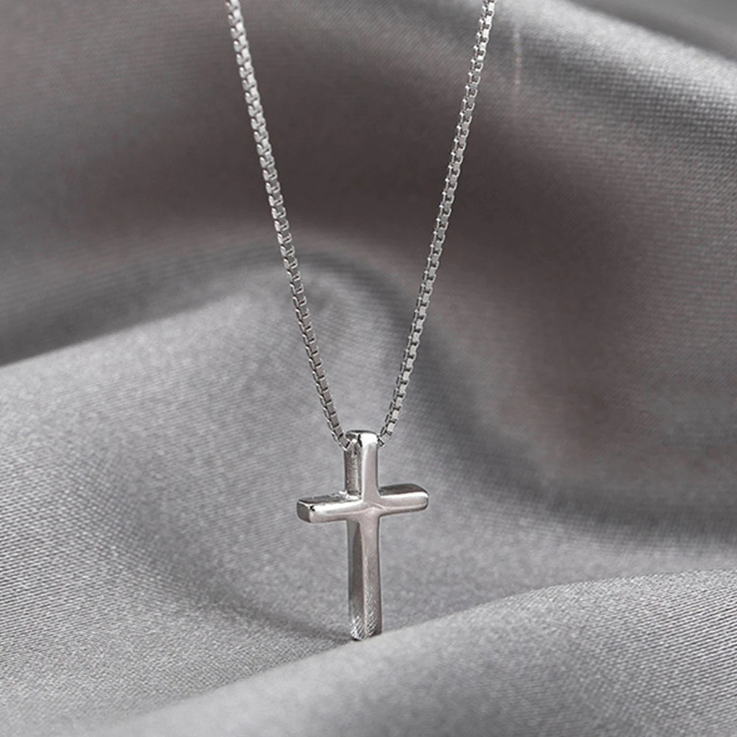 Dospita Simple Cross Pendants Necklaces Women Silver Color Chain Choker Necklace Female Bohemian Metal Jewelry Collares