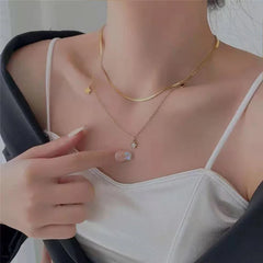 Dospita  -  Stainless Steel Multilayer Chain Star Charm Necklace Bracelet For Women New Trend Jewelry Set Girls Party Gifts