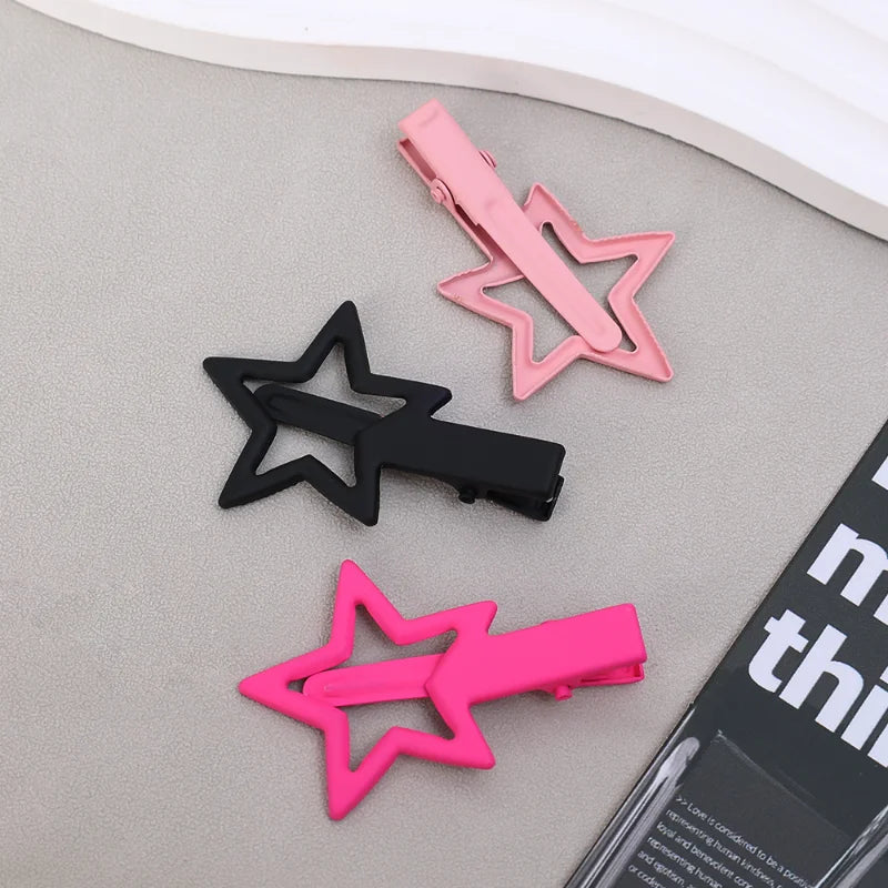 Dospita  -  3PCS Y2k Aesthetics Pentagram Star Hairpin for Women Sweet Girl's Charm Hair Clip Barrettes Harajuku Fashion Hair Accessories