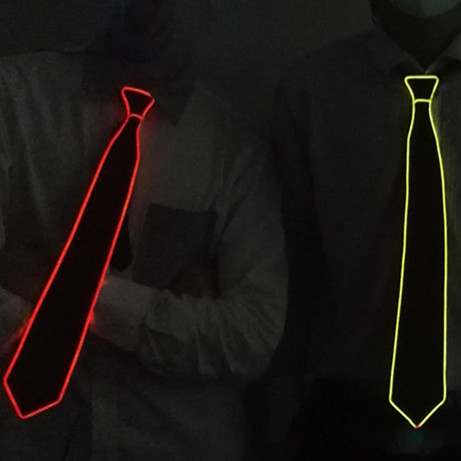 Dospita Flashing Neon Light LED Tie Halloween Christmas Dance Supplies Wedding Party Decoration Luminous Wire Necktie