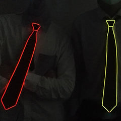 Dospita Flashing Neon Light LED Tie Halloween Christmas Dance Supplies Wedding Party Decoration Luminous Wire Necktie