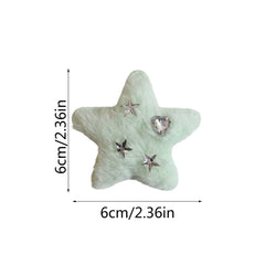 Dospita Winter Plush Star Shaped Hair Clips Barrettes Candy Color Side Bangs Snap BB Hairpin Simple Children Headwear