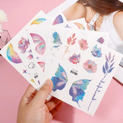 Dospita  -  3D Fairy Butterfly Wings Shiny Tattoo Sticker Waterproof Eyes Face Body Art Fake Tattoos For Women Makeup Dance Music Festival