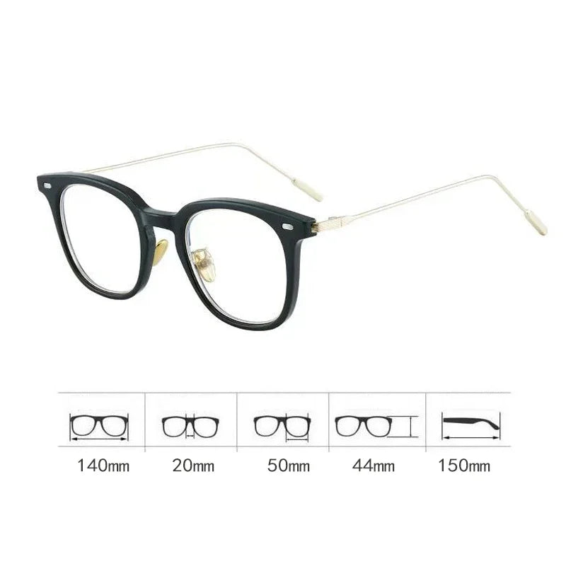 Dospita Retro Literary Glasses Frame Girl Ins No Makeup Plain Glasses Men Eyewear Cute Decorative Computer Glasses