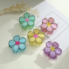 Dospita Fashion Acrylic Graffiti Flower Hair Clips for Women Sweet Versatile Outdoor Hairpin Grab Cawl Clip Hair Accessories Headdress