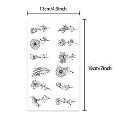 Dospita  -  Chrysanthemum flowers, lasting 1-2 weeks waterproof, temporary tattoo stickers, semi-permanent fake tattoos for the arms
