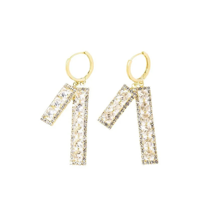 Dospita  -  Shiny Zircon Square Hoop Earrings for Women Gold Color Stainless Steel Earrings Luxury Christmas Jewelry Wedding aretes