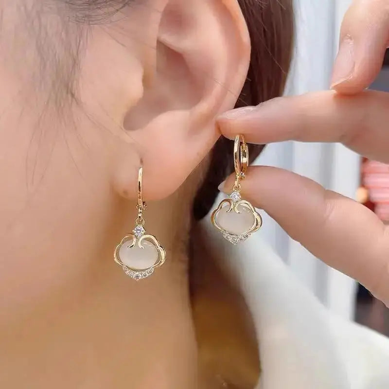 Dospita  -   Needle Purple Butterfly Long Tassel Earrings For Women Jewelry Trending Korean Fashion Luxury Crystal Earrings