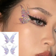 Dospita  -  3D Fairy Butterfly Wings Shiny Tattoo Sticker Waterproof Eyes Face Body Art Fake Tattoos For Women Makeup Dance Music Festival