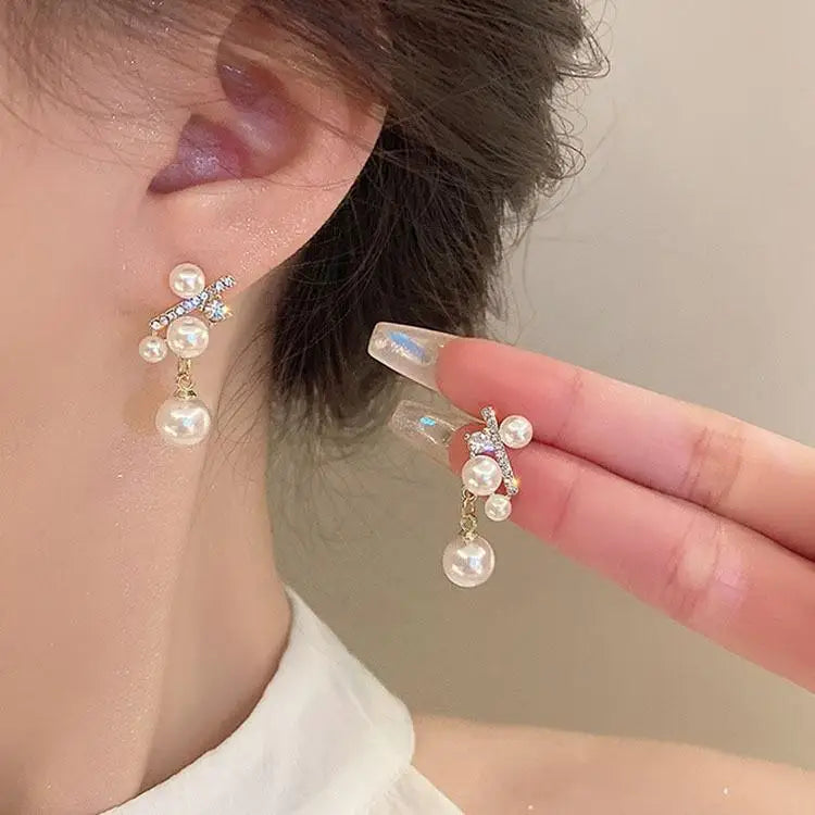 Dospita  -   Needle Purple Butterfly Long Tassel Earrings For Women Jewelry Trending Korean Fashion Luxury Crystal Earrings