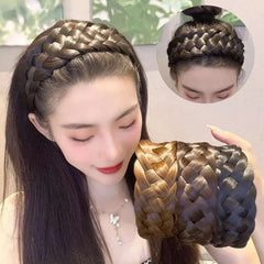 Dospita Fashion Six-strand Braid Hairbands Female Headwear Girl Pretty Handmade Head Hoop Women Wide Wig Beadbands Headdress Accessories