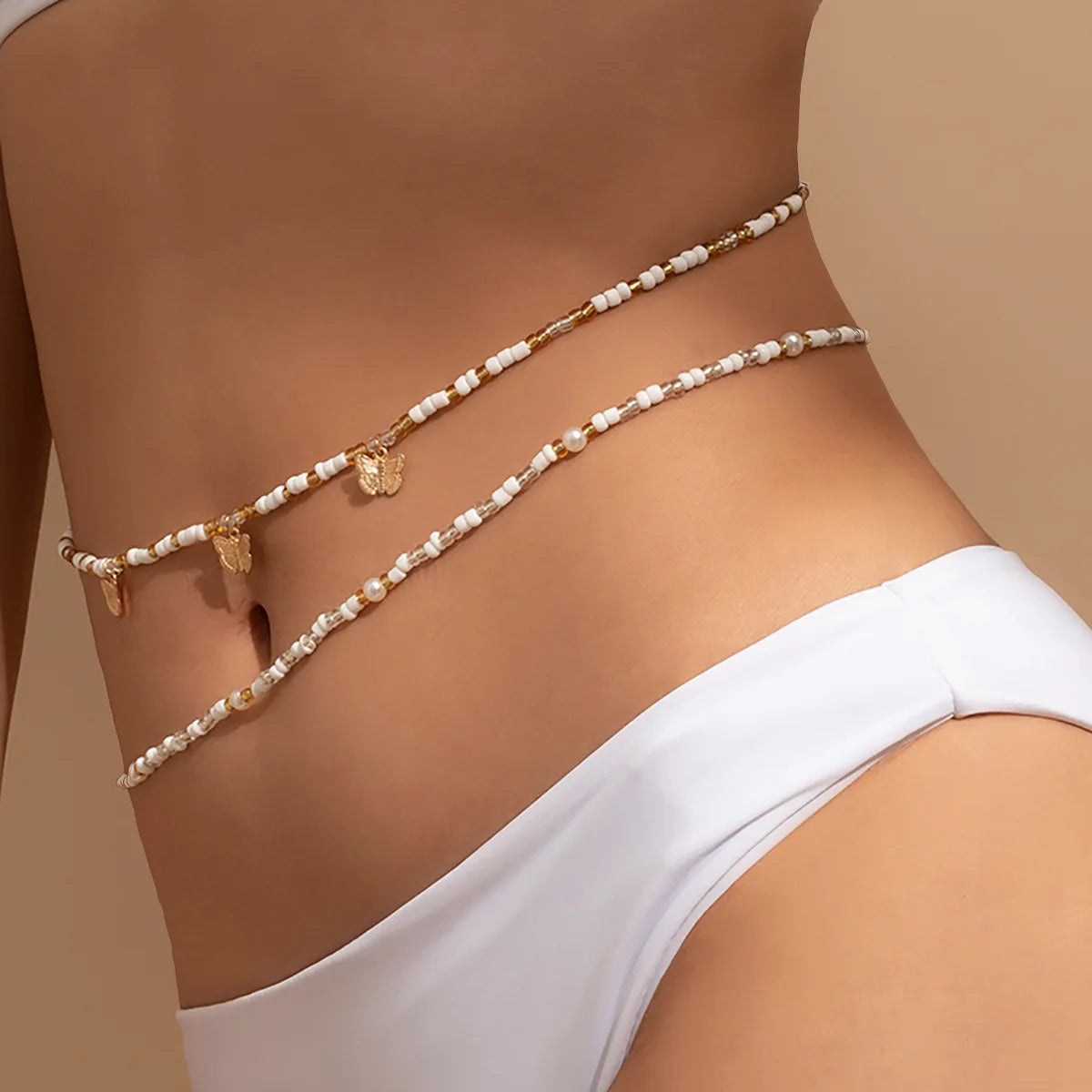 Dospita  -  4Pcs/Set Bohemian Beaded Waist Chain Creative Shell Pendant Belly Chain for Female Egirl Beach Bikini Waist Jewelry