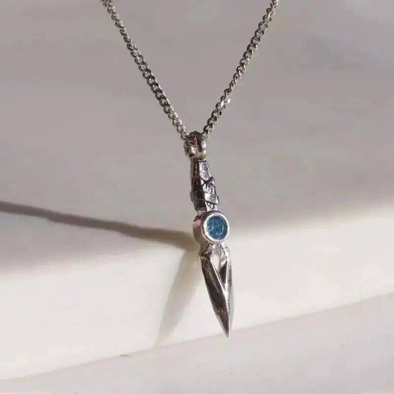 Dospita Jett Knife Necklace Gamer Necklace For Women Men Fashion Gamer Jewelry Valorant Accessories Knife Pendant Necklace Gift For Her