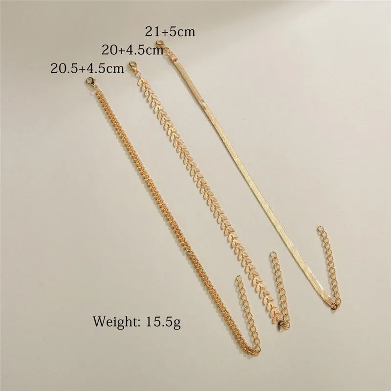 Dospita New Fashion Gold Color Simple Chain Anklets For Women Beach Foot Jewelry Leg Chain Ankle Bracelets Female Jewelry Gifts