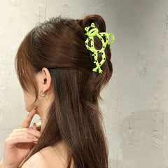 Dospita Cartoon Green Frog Hair Claw for Women Fashion Funny Animal Hair Clip Hairpin Hair Headwear Leisure Jewelry Gifts