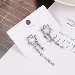 Dospita Irregular Heart Tassel Star Earrings Women Design Senior Sense of Fashion Personality Earring Y2K Trendy Party Jewelry Gift