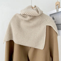 Dospita Solid Knitted Scarf High Collar Pullover False Collar Coat Shawl Bib Warm Neck Protector Sleeve Thickened Clothes Accessories