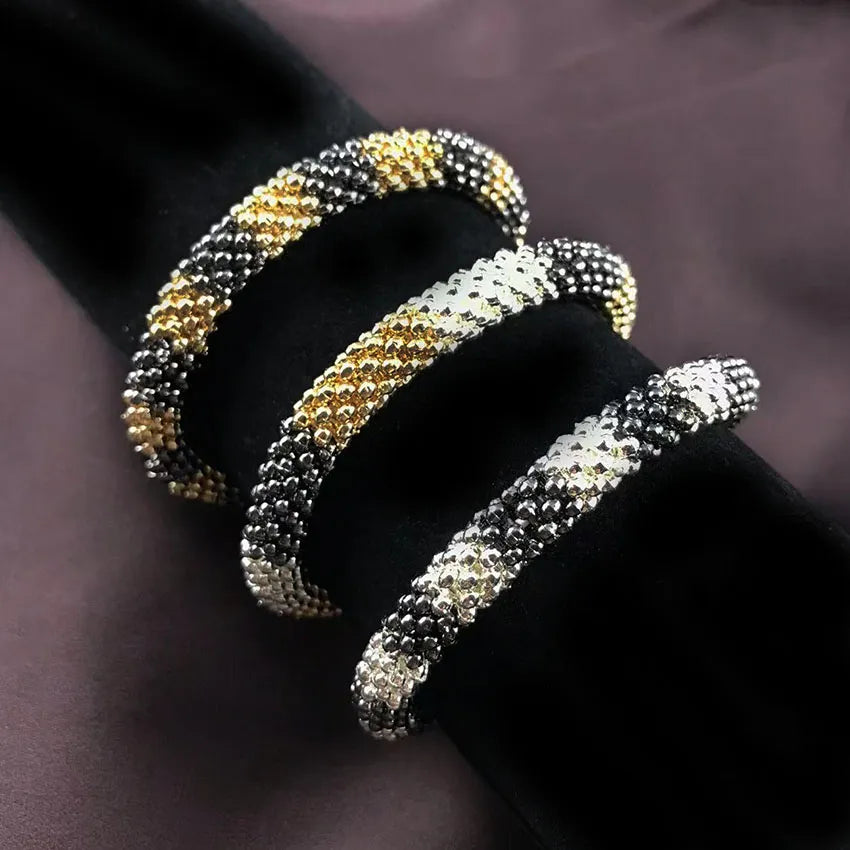 Dospita Creative Design Bracelet For Women Fashion Hip Hop Punk Elastic Bracelet Imitation Snakeskin Pattern Accessories Jewelry