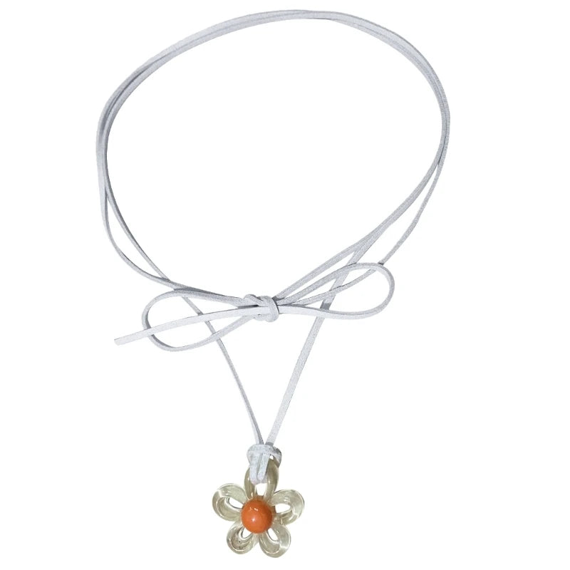 Dospita  -  Plum Blossom Choker Anniversary Jewelry Y2k Necklace Tie up Choker Women Teen