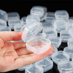 Dospita  -  60Pcs Mini Storage Box Transparent Square Plastic Box Earrings Jewelry Packaging Storage Small Square Box Jewelry Organizer