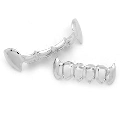 Dospita Hip-hop copper-plated tiger teeth half-bite retainer men women with Halloween false teeth props accessories teeth jewelry