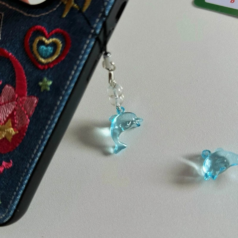 Dospita  -  Blue Dolphin Phone Hangings Jewelry Pendant for Phone and Key Decoration