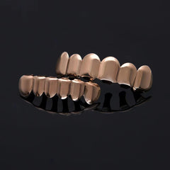 Dospita Classic Fashion 6/6 Teeth Grillz Hip Hop Plated Tooth Caps Decor Braces Dental Grills For Women Men Jewelry