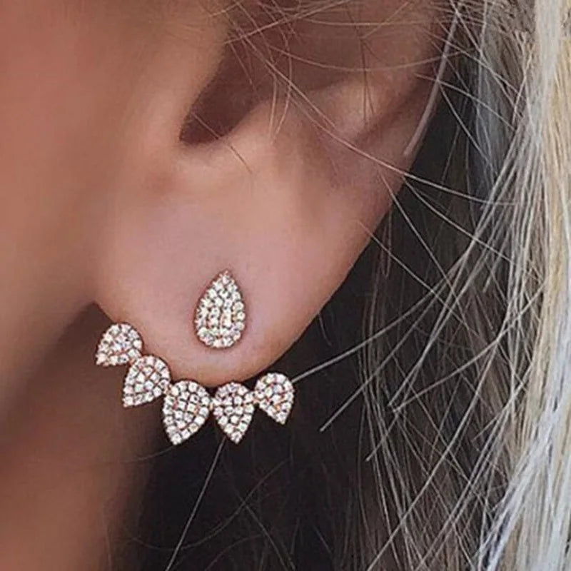 Dospita  -  New Crystal Flower Stud Earrings for Women Fashion Jewelry Gold colour Rhinestones Earrings Gift for Party Best Friend