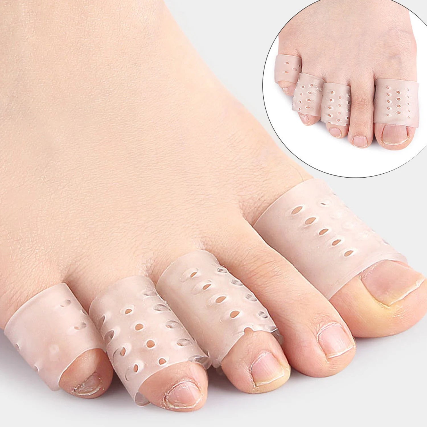 Dospita 2Pcs=1Pair Silicone Protectors Sleeve Bunion Pads Cushion Big Toe Guards Fingers Covers Foot Care Protection Ingrown Toenail